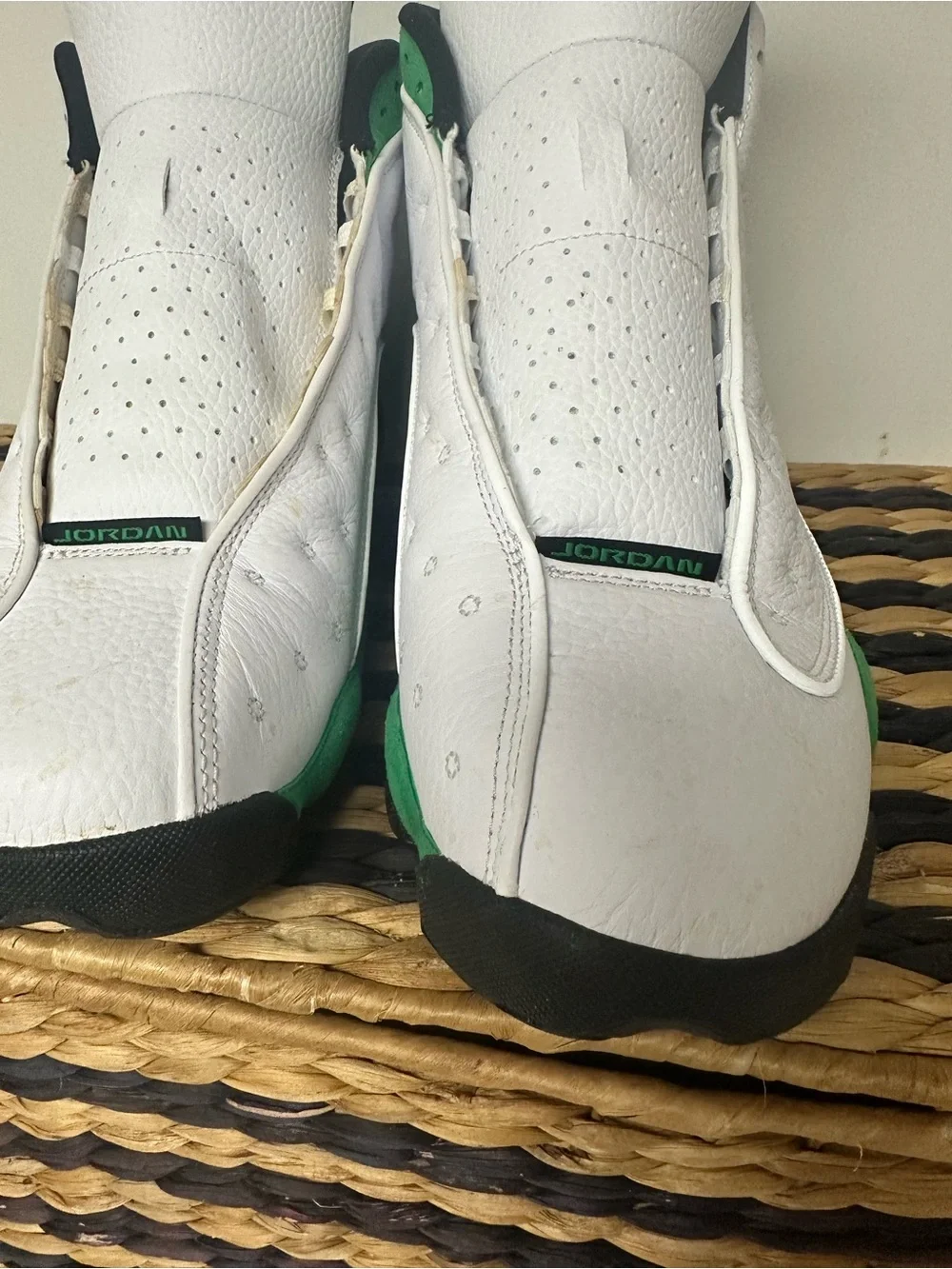 Air Jordan 13 Retro “Lucky Green” White, Black & Green High-Top Sneakers